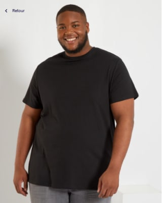 T-shirt uni en maille jersey - Noir à 6€