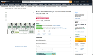 Agua Mineral Perrier Sabor Limón 24 latas por $300 | Oferta Amazon