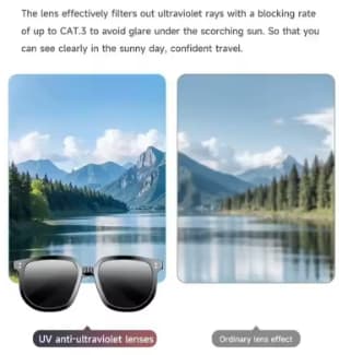 Cámara V1 PRO, gafas inteligentes c/disparo remoto, auriculares UV $12.800 AliExpress
