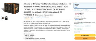 Song of Ice and Fire 7 Volume Box Set voor €33,33 bij Amazon