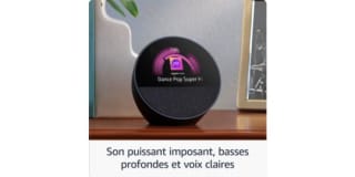Assistant vocal AMAZON Echo Spot 2024 Blanc à 49,99€ chez Boulanger