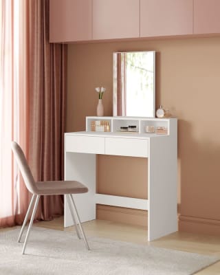VASAGLE tocador maquillaje 80x40x140cm blanco por 61,19€