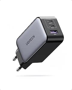 UGREEN Nexode Cargador USB C 65W, Carga Rápida con 3 Puertos por 20,99€