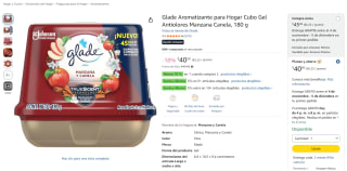 Glade Cubo Gel Aromatizante (180g) por $26 en Amazon