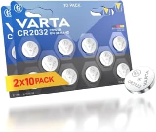 VARTA CR2032 pile bouton 3V (lot de 20) à 8,18€ chez Amazon