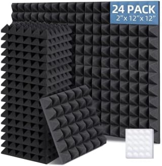 Ohuhu 24 Pack 2" 2-inch Pyramid Acoustic Foam Panels for £25.25 at Amazon