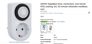 Timer van Unitec voor €1,90 bij Amazon