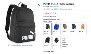PUMA Phase Backpack Unisex voor €11 bij Amazon