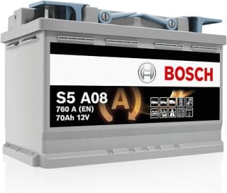 Bosch S5 A08 batterie 70 Ah (12 V, AGM) pour 145,78€ chez Amazon