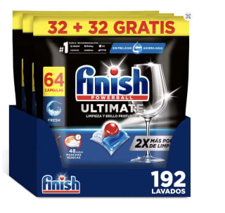 Finish Powerball Ultimate Pastillas para Lavavajillas (192 Uds / Formato 3x64)