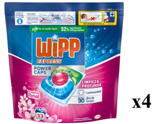 4 x 33 caps de Detergente en cápsulas fragancia floral Power Caps Wipp Express 26.37€