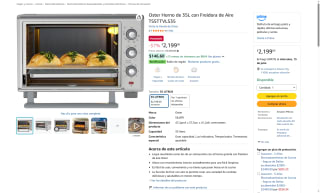 Horno de Convección Oster 35L por $2,199 | Oferta Amazon