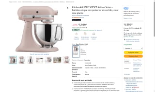 Batidora KitchenAid 59 Ptos por $5,499 | Amazon (BBVA)