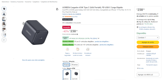 UGREEN cargador 45W USB‑C GaN por $238 en Amazon