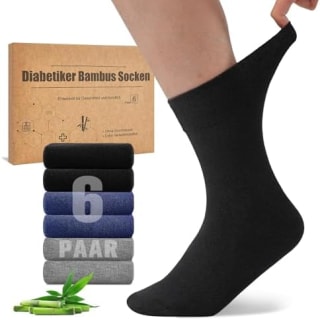 Niorasen Bamboe Diabetessokken (6 paar) voor €14,99 bij Amazon