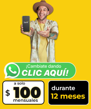 Bait 36 GB + redes sociales sin límite por $100 en Bait