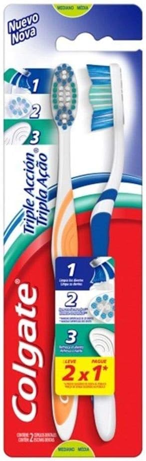 Colgate Cepillo Dental Triple Acción Mediano 2 Piezas por $20 en Amazon