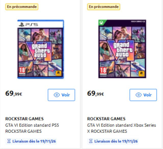 Jeu Grand Theft Auto VI (GTA 6) en précommande sur PS5 / Xbox