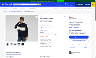 Suéter Refill cuello alto mediana por $69 | Coppel