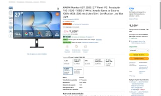 Monitor XIAOMI A27i 27" 144Hz Full HD por $1899 | Oferta Amazon
