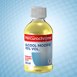 Alcool Modifié 70° Mercurochrome 200 ml à 12€