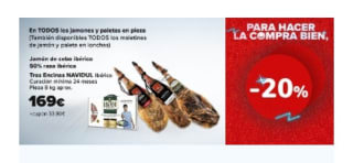 -20% de Descuento en Jamones y Paletas en Carrefour.