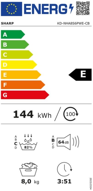 Sharp KD-NHA8S6PWE-CB warmtepompdroger (8 kg) voor €299 bij iBOOD