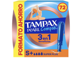 Tampax Tampones Pearl Compak Super Plus Pack De 72 por 13,81€