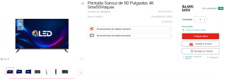TV Sansui de 50" 4K Smx50Vaquw por $3,990 | Oferta Sanborns