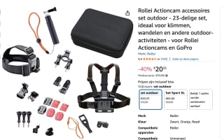 Rollei Actioncam accessoires set outdoor - 23-delige set voor €20,33 bij Amazon