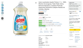 Lavatrastes Axion Tricloro 1.1L por $36 | Amazon