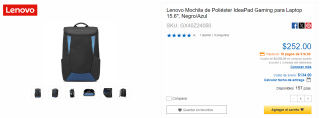 Mochila Lenovo IdeaPad Gaming 15.6" por $252 | CyberPuerta