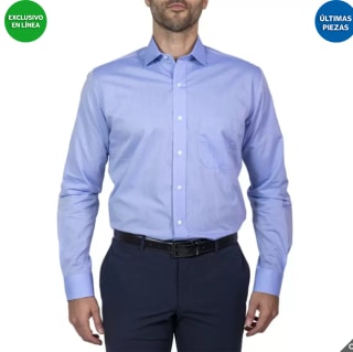 Camisa Regular Fit Blanco/Azul por $197 | Oferta Costco