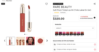 Soft Pinch Tinted Lip Oil (Tinte Labial en Gel) por $320 | Sephora