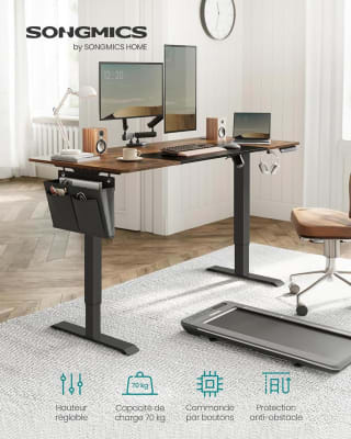 Bureau assis debout SONGMICS 140 x 60 cm pour 139,99€
