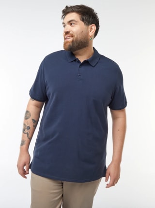 Polo en maille piqué - Bleu au prix de 3€