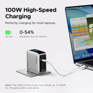 Cargador UGREEN 100W GaN con Pantalla Inteligente por $716 en AliExpress