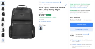 Mochila Samsonite Ventura 3Sm por $680 | Oferta Mercado Libre