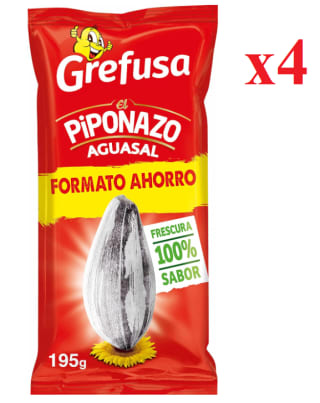 4 x Pipas aguasal Grefusa Piponazo 195 g por 6.13€