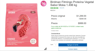 Proteína Vegetal Birdman Fitmingo 1.496kg por $999 | Oferta Costco