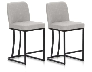 Juego de 2 Taburetes de Bar ALPHA HOME Gris Claro por 56€