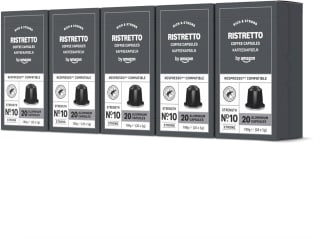 by Amazon 100 Cápsulas café Ristretto, tueste medio, compatibles Nespresso por 10,52€
