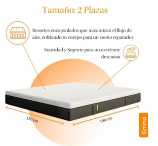 Colchón Emma Hybrid Premium 2 Plaza Rebaja $249.990 Solo en Mundo Lider, Chile