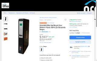 Smartbitt Mini No Break 36hrs $593 | Oferta Mercado Libre