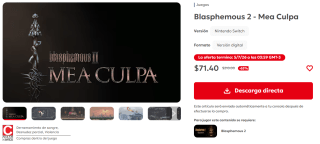 Blasphemous 2 - Mea Culpa por $71 | Oferta Nintendo eShop