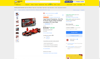 Lego Speed Champions Ferrari SF-24 275 piezas por $507 | Oferta Mercado Libre