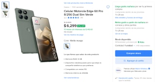 Motorola Edge 60 Pro 8GB 256GB por $4,896 en Mercado Libre