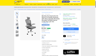 Silla Ejecutiva Ergonómica Lumo por $1,212 | Mercado Libre