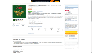 Calendario Legend of Zelda 2026 por $262 | Oferta Amazon