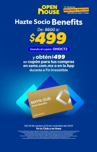Membresía Benefits por $499 + Cupón de $499 | Sam's Club